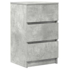 vidaXL Nachttische mit 3 Schubladen 2 Stk. Betongrau 39x35x65 cm