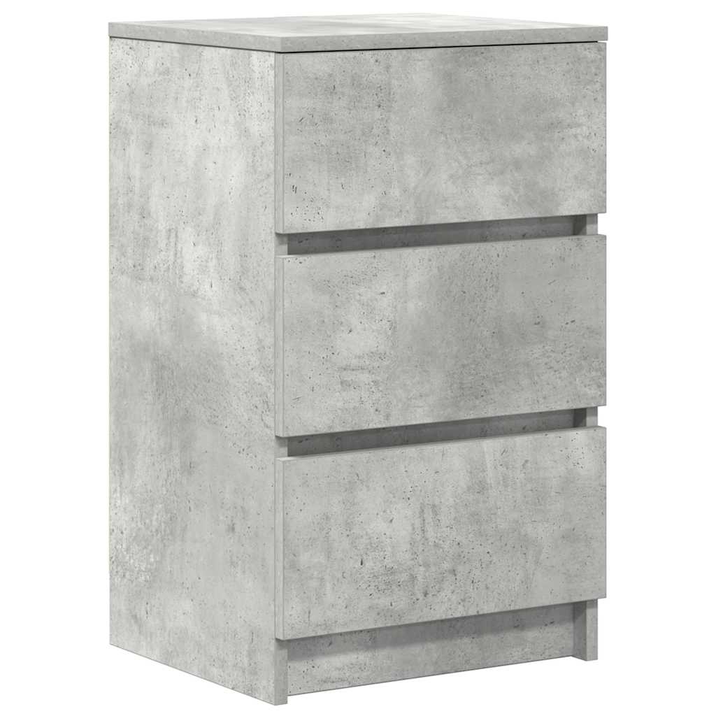 vidaXL Nachttische mit 3 Schubladen 2 Stk. Betongrau 39x35x65 cm