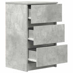 vidaXL Nachttische mit 3 Schubladen 2 Stk. Betongrau 39x35x65 cm