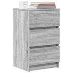 vidaXL Nachttisch mit 3 Schubladen Grau Sonoma 39x35x65 cm