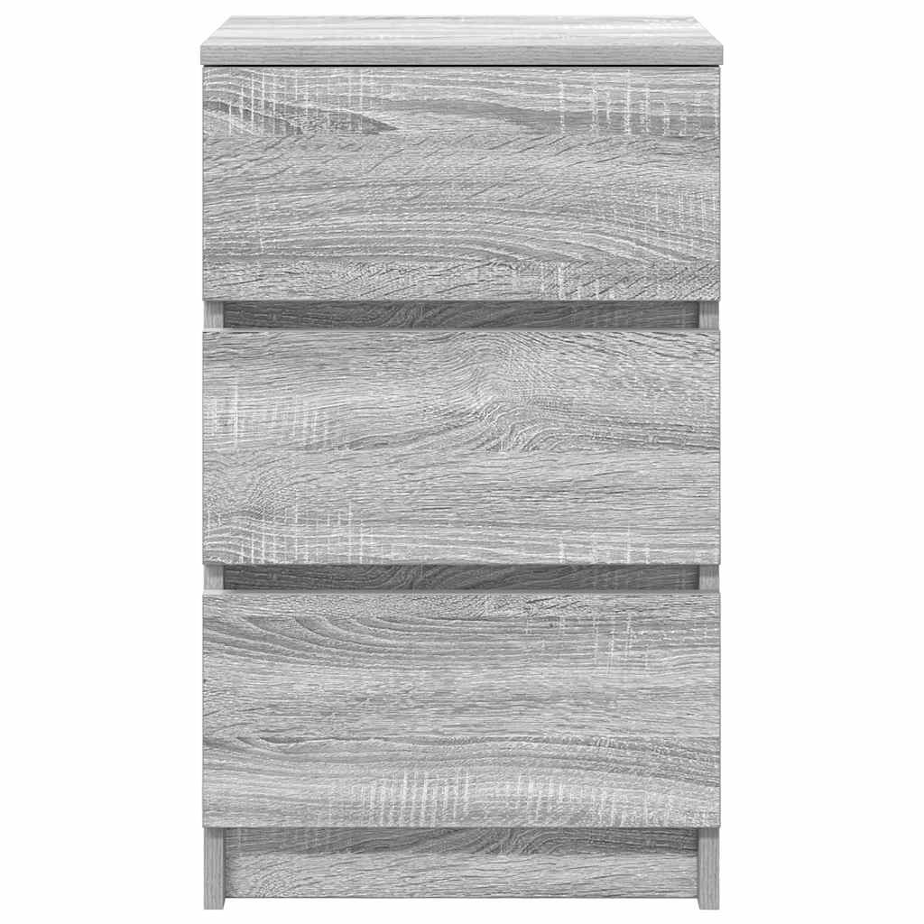 vidaXL Nachttisch mit 3 Schubladen Grau Sonoma 39x35x65 cm