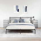 vidaXL Nachttische mit 3 Schubladen 2 Stk. Grau Sonoma 39x35x65 cm