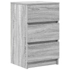 vidaXL Nachttische mit 3 Schubladen 2 Stk. Grau Sonoma 39x35x65 cm