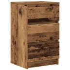 vidaXL Nachttisch mit 3 Schubladen Altholz-Optik 39x35x65 cm