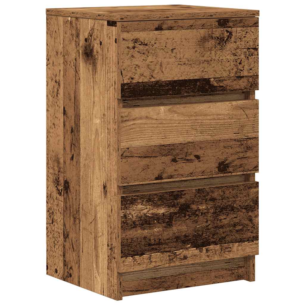 vidaXL Nachttische mit 3 Schubladen 2 Stk. Altholz-Optik 39x35x65 cm