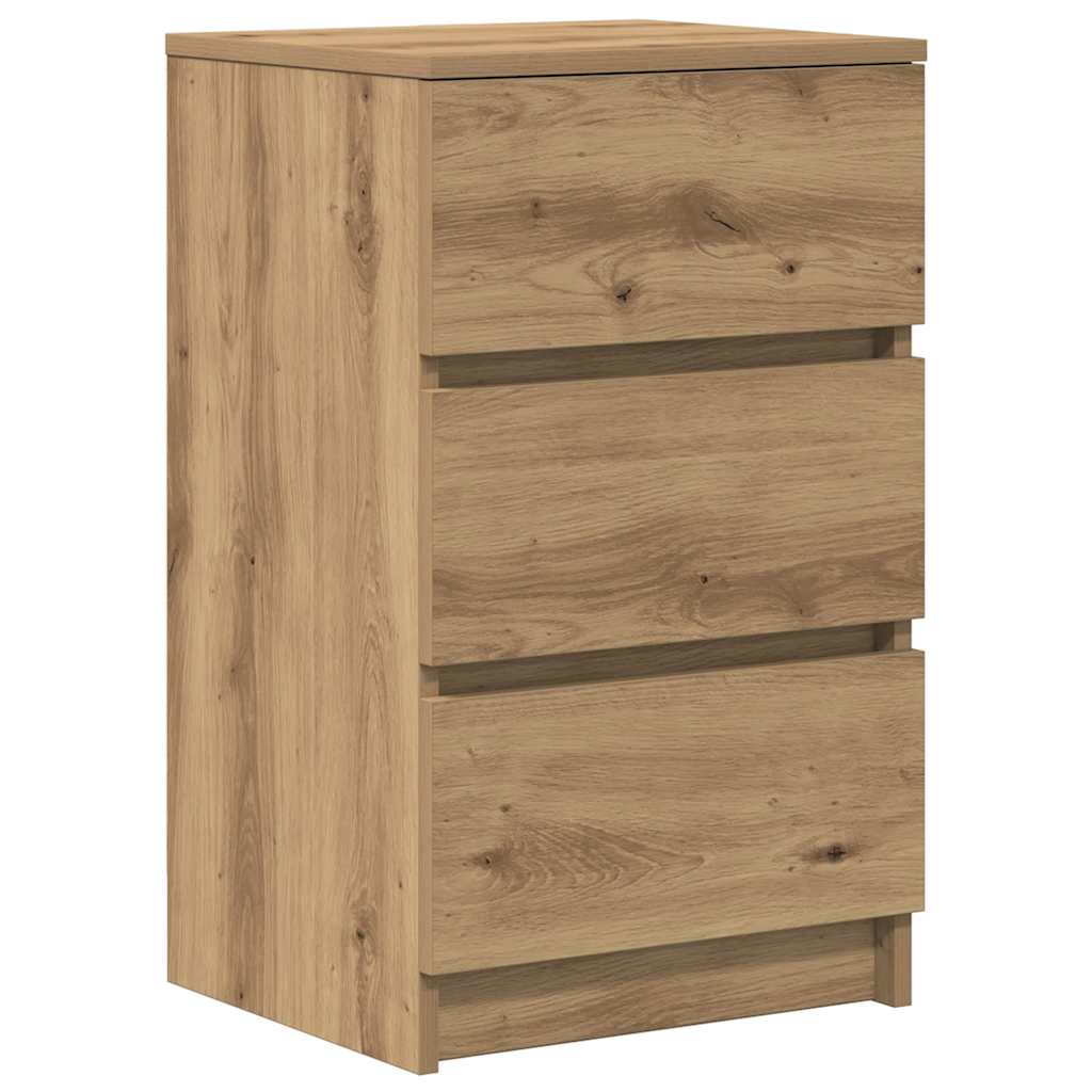 vidaXL Nachttische mit 3 Schubladen 2 Stk. Artisan-Eiche 39x35x65 cm
