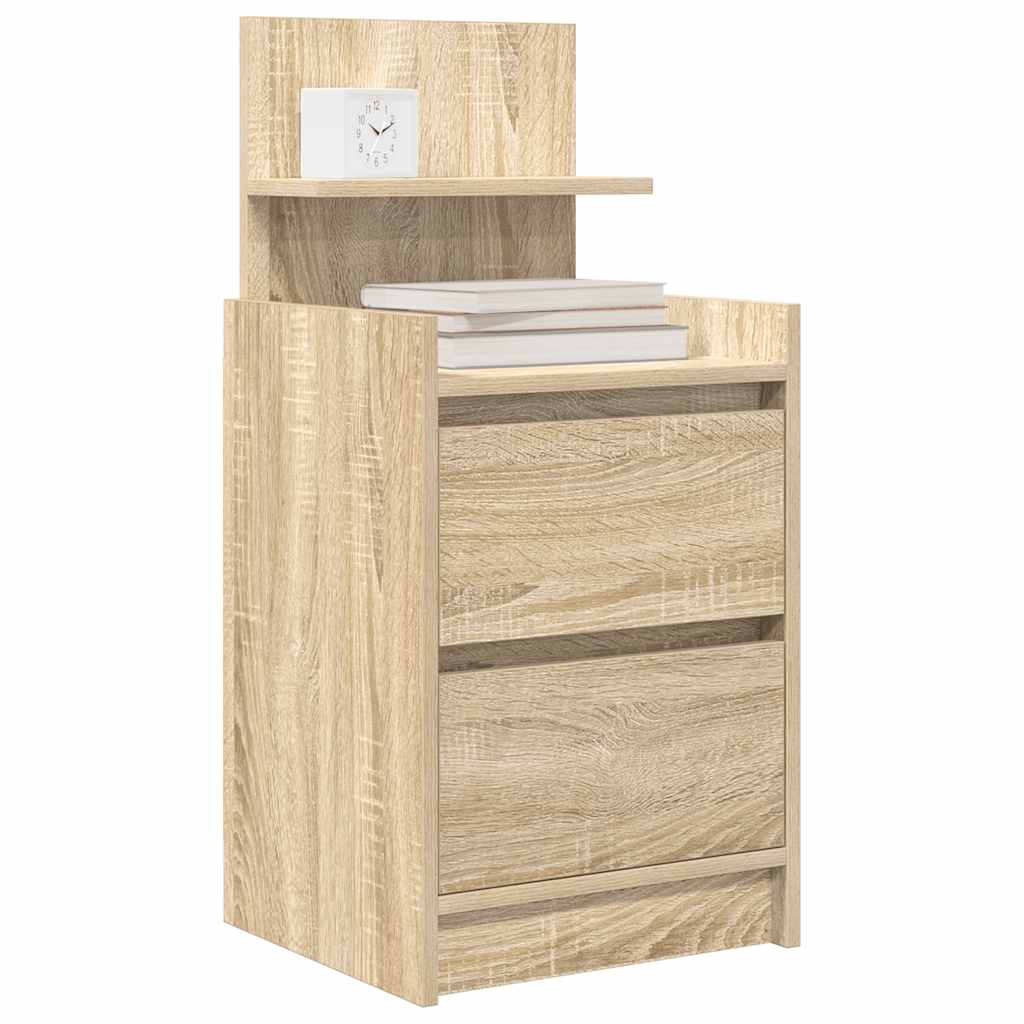 vidaXL Nachttische mit 2 Schubladen 2 Stk. Sonoma-Eiche 38x34x80 cm