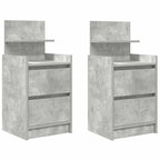 vidaXL Nachttische mit 2 Schubladen 2 Stk. Betongrau 38x34x80 cm
