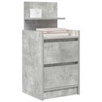 vidaXL Nachttische mit 2 Schubladen 2 Stk. Betongrau 38x34x80 cm