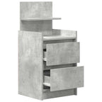 vidaXL Nachttische mit 2 Schubladen 2 Stk. Betongrau 38x34x80 cm