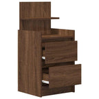 vidaXL Nachttisch mit 2 Schubladen Braun Eichen-Optik 38x34x80 cm
