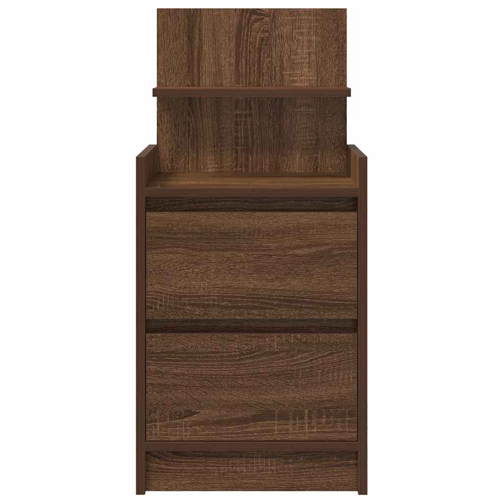 vidaXL Nachttisch mit 2 Schubladen Braun Eichen-Optik 38x34x80 cm