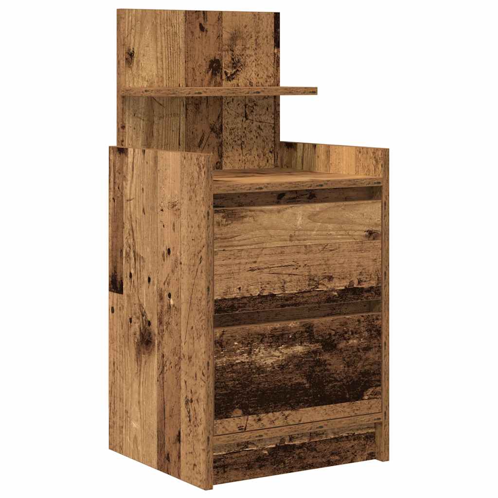 vidaXL Nachttische mit 2 Schubladen 2 Stk. Altholz-Optik 38x34x80 cm