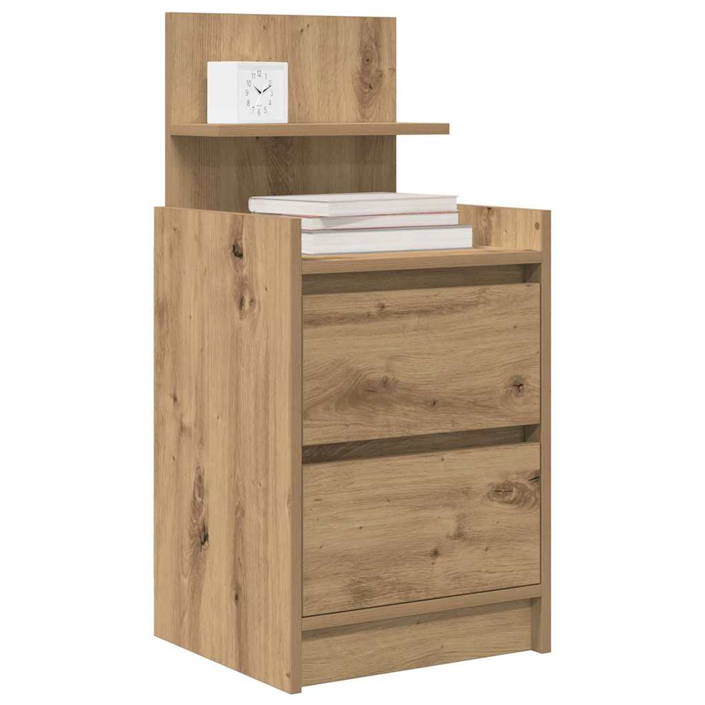 vidaXL Nachttische mit 2 Schubladen 2 Stk. Artisan-Eiche 38x34x80 cm