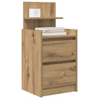 vidaXL Nachttische mit 2 Schubladen 2 Stk. Artisan-Eiche 38x34x80 cm