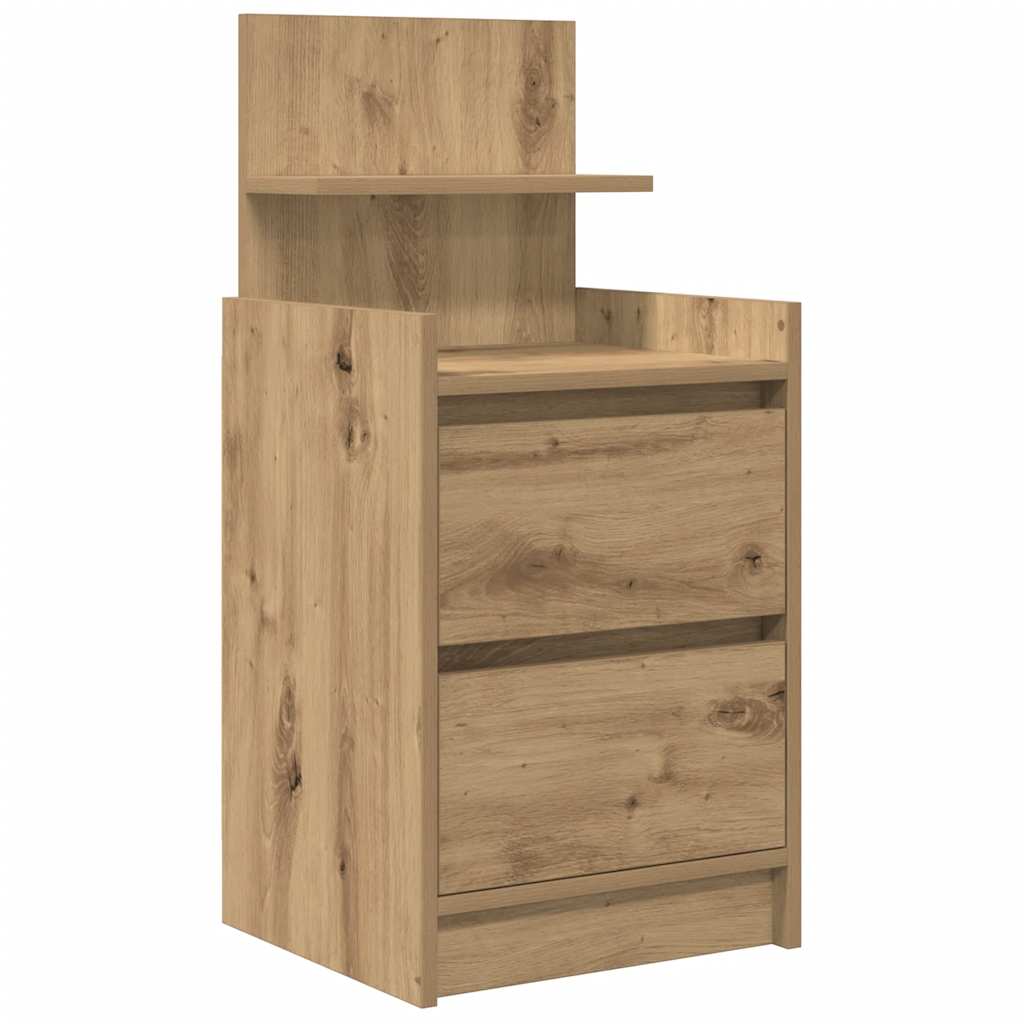 vidaXL Nachttische mit 2 Schubladen 2 Stk. Artisan-Eiche 38x34x80 cm