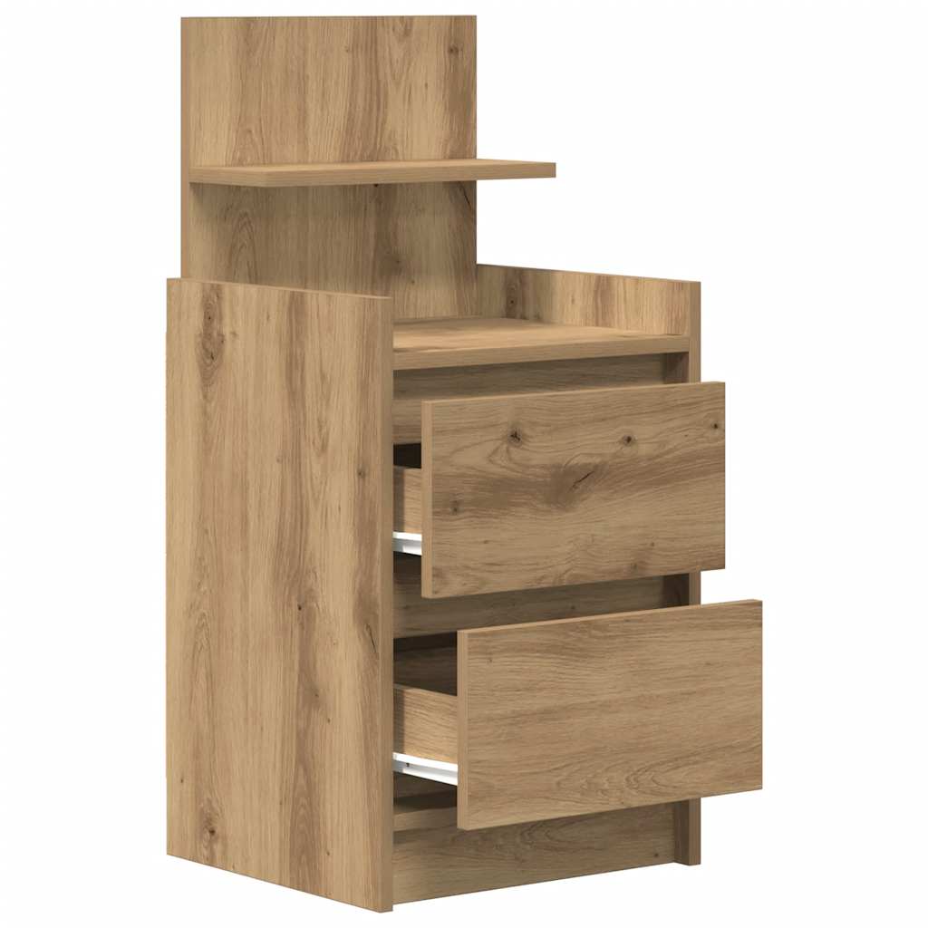 vidaXL Nachttische mit 2 Schubladen 2 Stk. Artisan-Eiche 38x34x80 cm