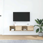 vidaXL TV-Schränke 2 Stk. Sonoma-Eiche 60x31x25,5 cm Holzwerkstoff