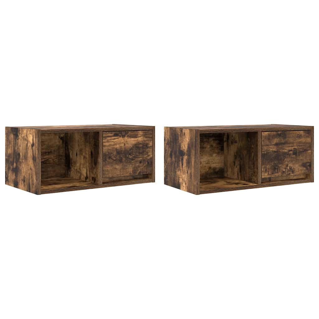 vidaXL TV-Schränke 2 Stk. Räuchereiche 60x31x25,5 cm Holzwerkstoff
