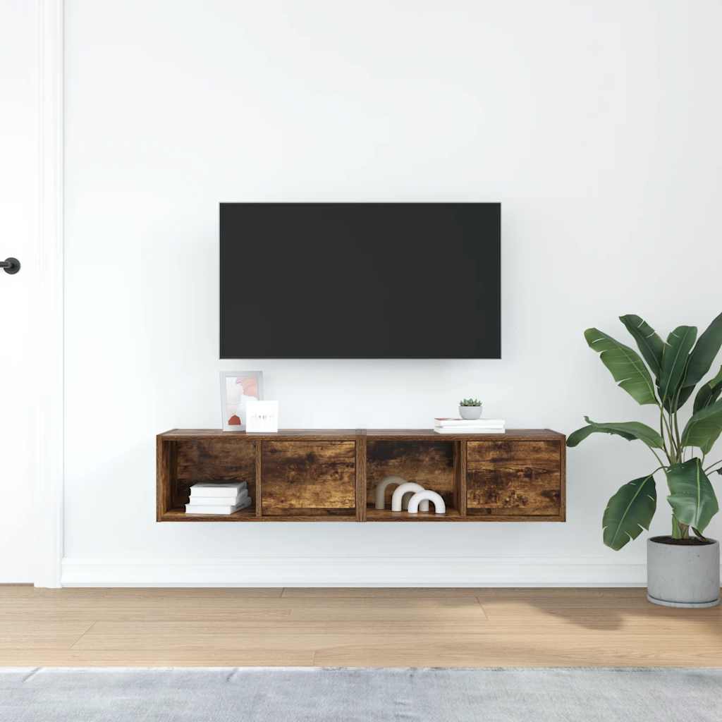 vidaXL TV-Schränke 2 Stk. Räuchereiche 60x31x25,5 cm Holzwerkstoff