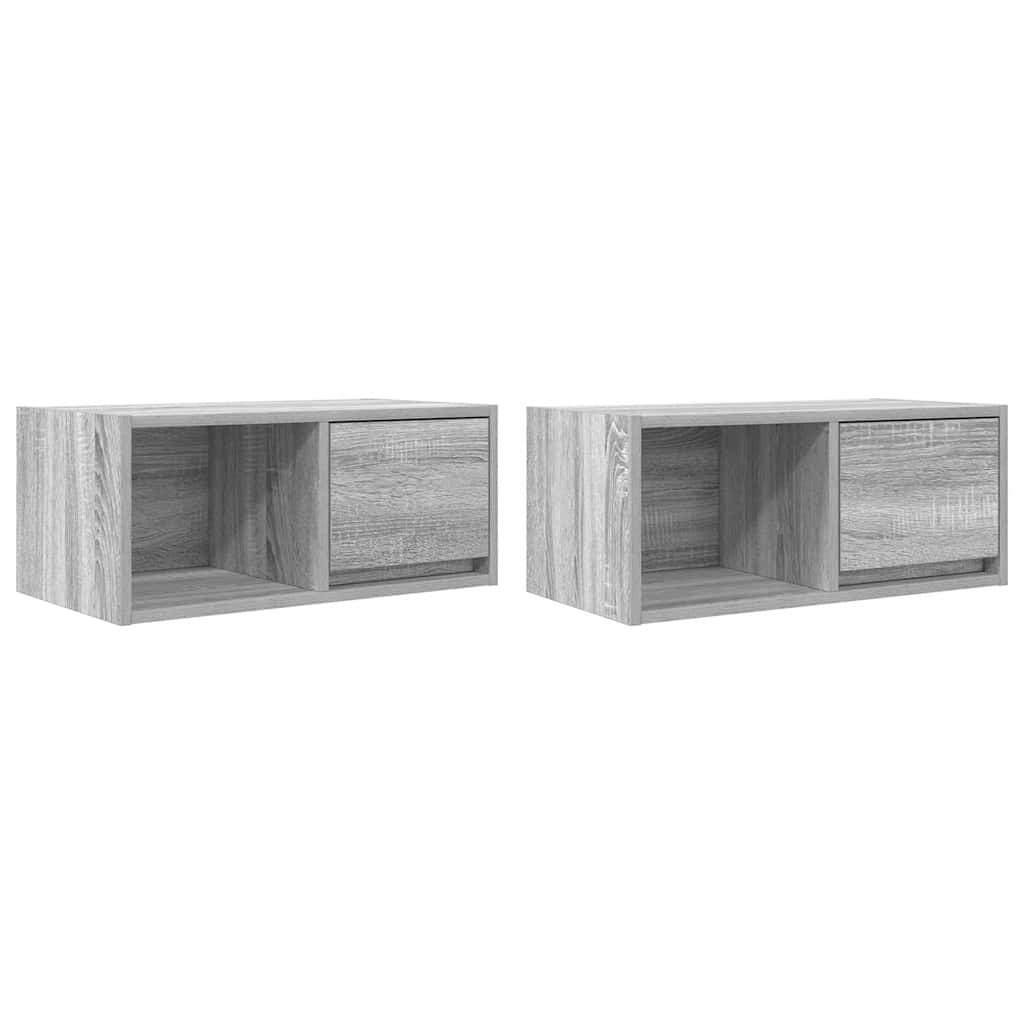 vidaXL TV-Schränke 2 Stk. Grau Sonoma 60x31x25,5 cm Holzwerkstoff