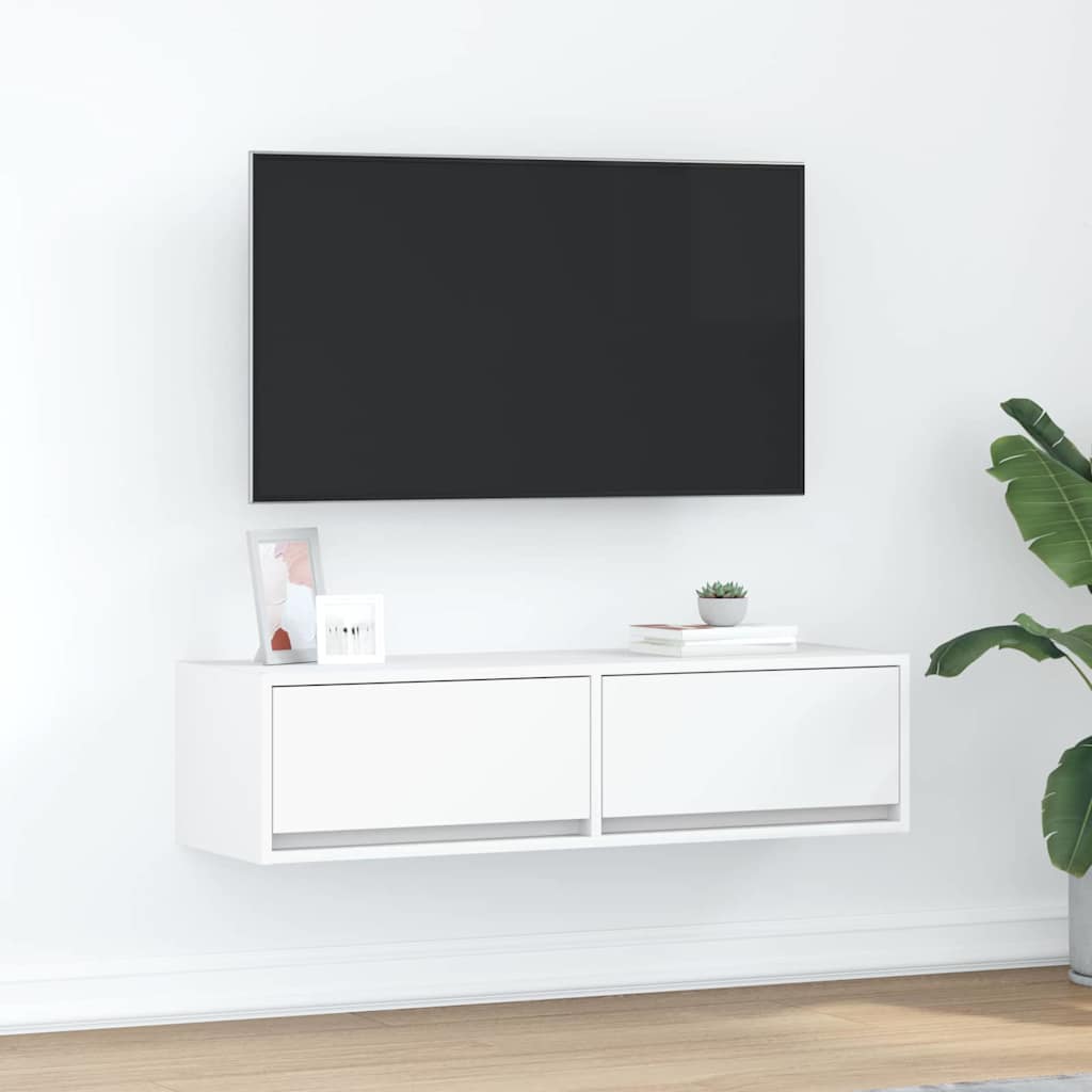 vidaXL TV-Schränk mit Schubladen Weiß 100 x 31 x 25,5 cm Holzwerkstoff