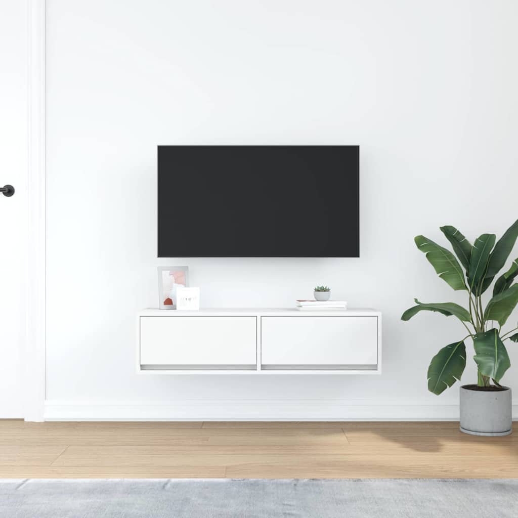 vidaXL TV-Schränk mit Schubladen Weiß 100 x 31 x 25,5 cm Holzwerkstoff