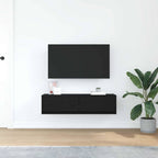 vidaXL TV-Schränk Wandmontiert Schwarz Eichen-Optik 100 x 31 x 25,5 cm
