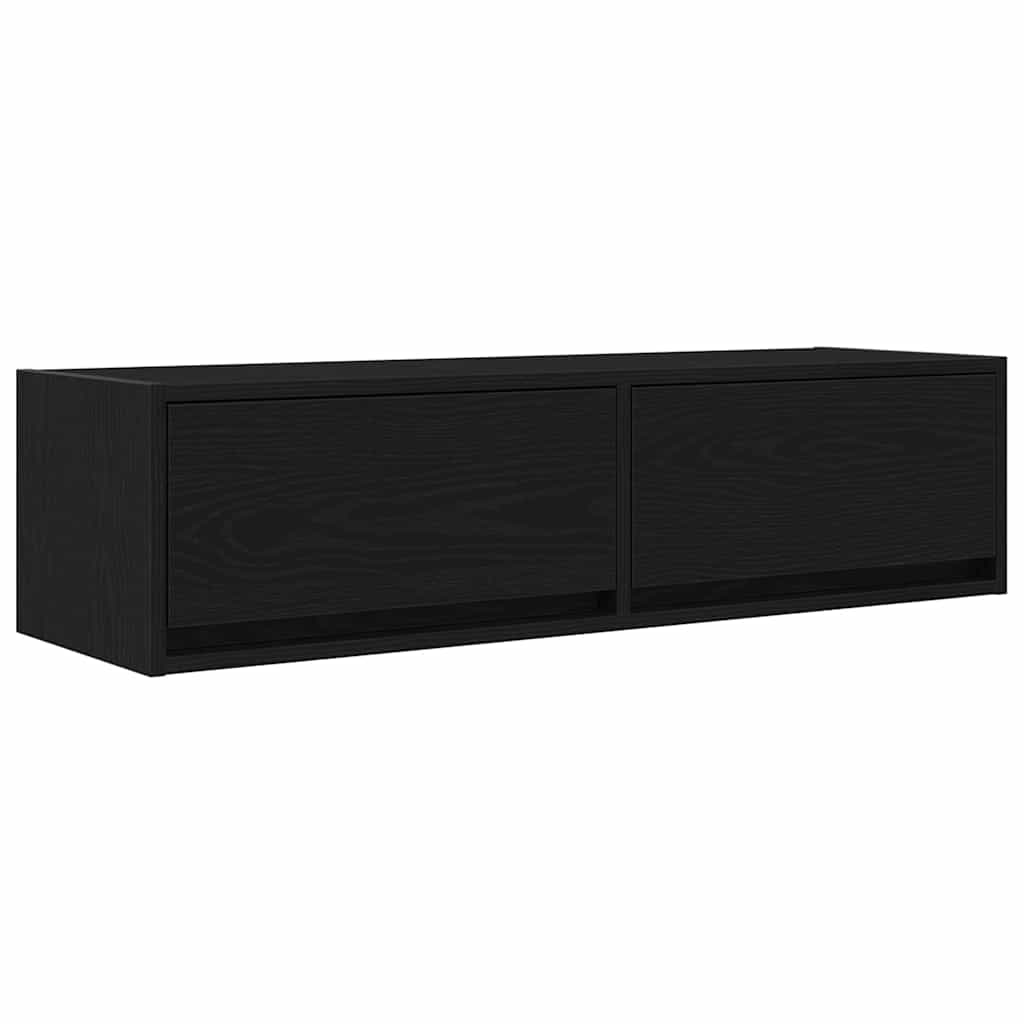 vidaXL TV-Schränk Wandmontiert Schwarz Eichen-Optik 100 x 31 x 25,5 cm