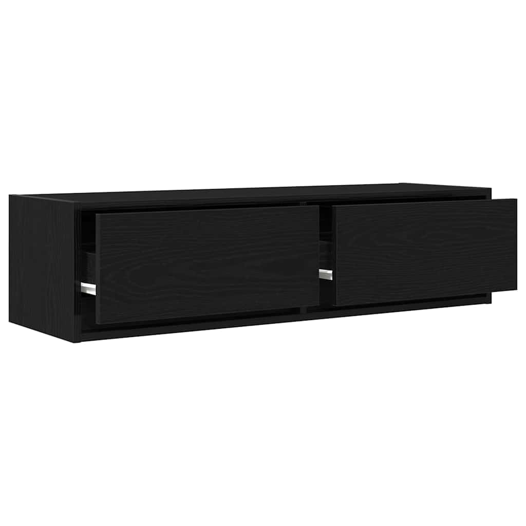 vidaXL TV-Schränk Wandmontiert Schwarz Eichen-Optik 100 x 31 x 25,5 cm