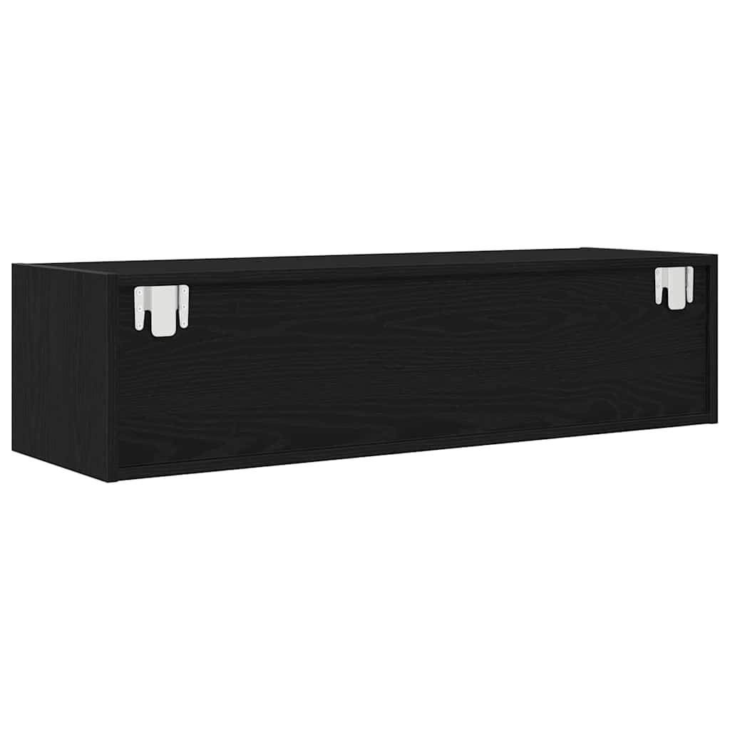 vidaXL TV-Schränk Wandmontiert Schwarz Eichen-Optik 100 x 31 x 25,5 cm