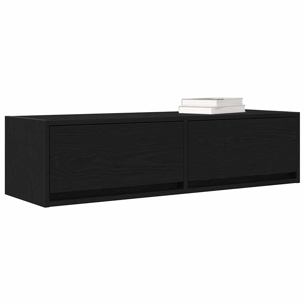 vidaXL TV-Schränk Wandmontiert Schwarz Eichen-Optik 100 x 31 x 25,5 cm