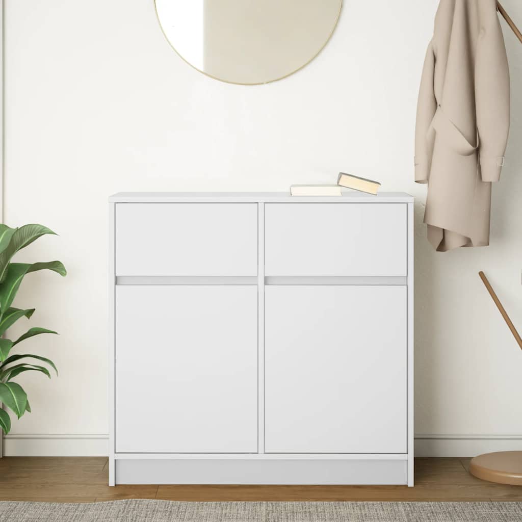 vidaXL Sideboard mit Schublade Weiß 80x34x76 cm Holzwerkstoff