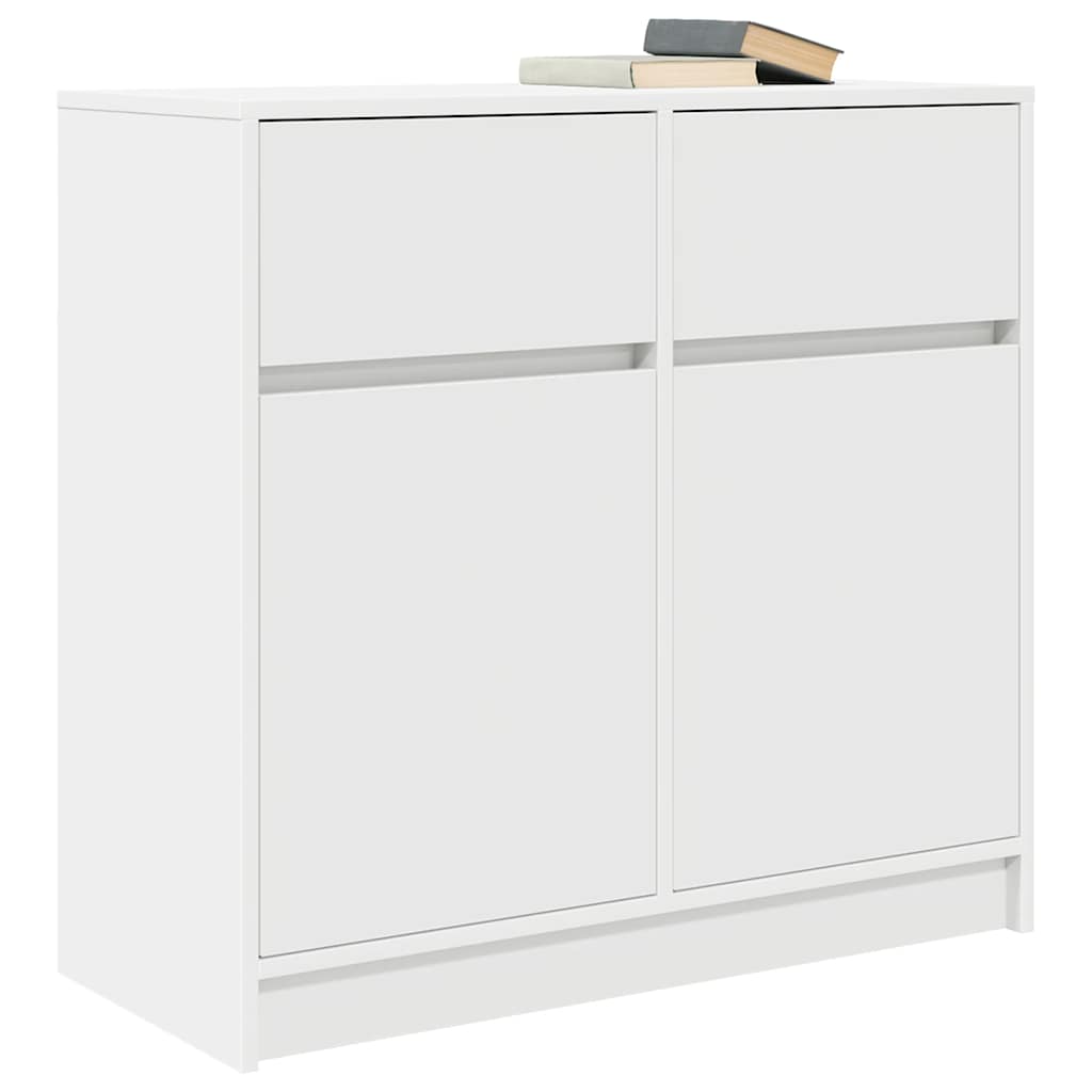 vidaXL Sideboard mit Schublade Weiß 80x34x76 cm Holzwerkstoff