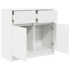 vidaXL Sideboard mit Schublade Weiß 80x34x76 cm Holzwerkstoff