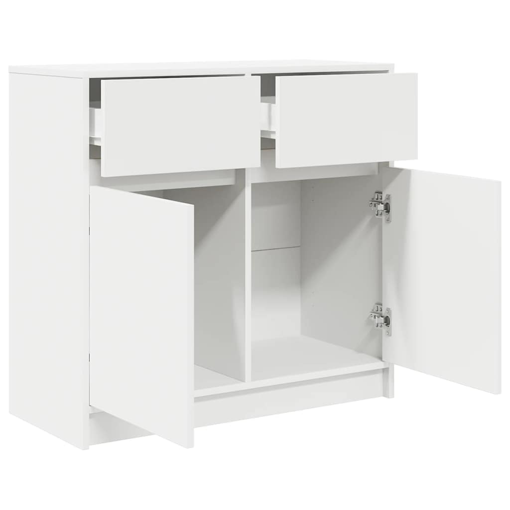 vidaXL Sideboard mit Schublade Weiß 80x34x76 cm Holzwerkstoff