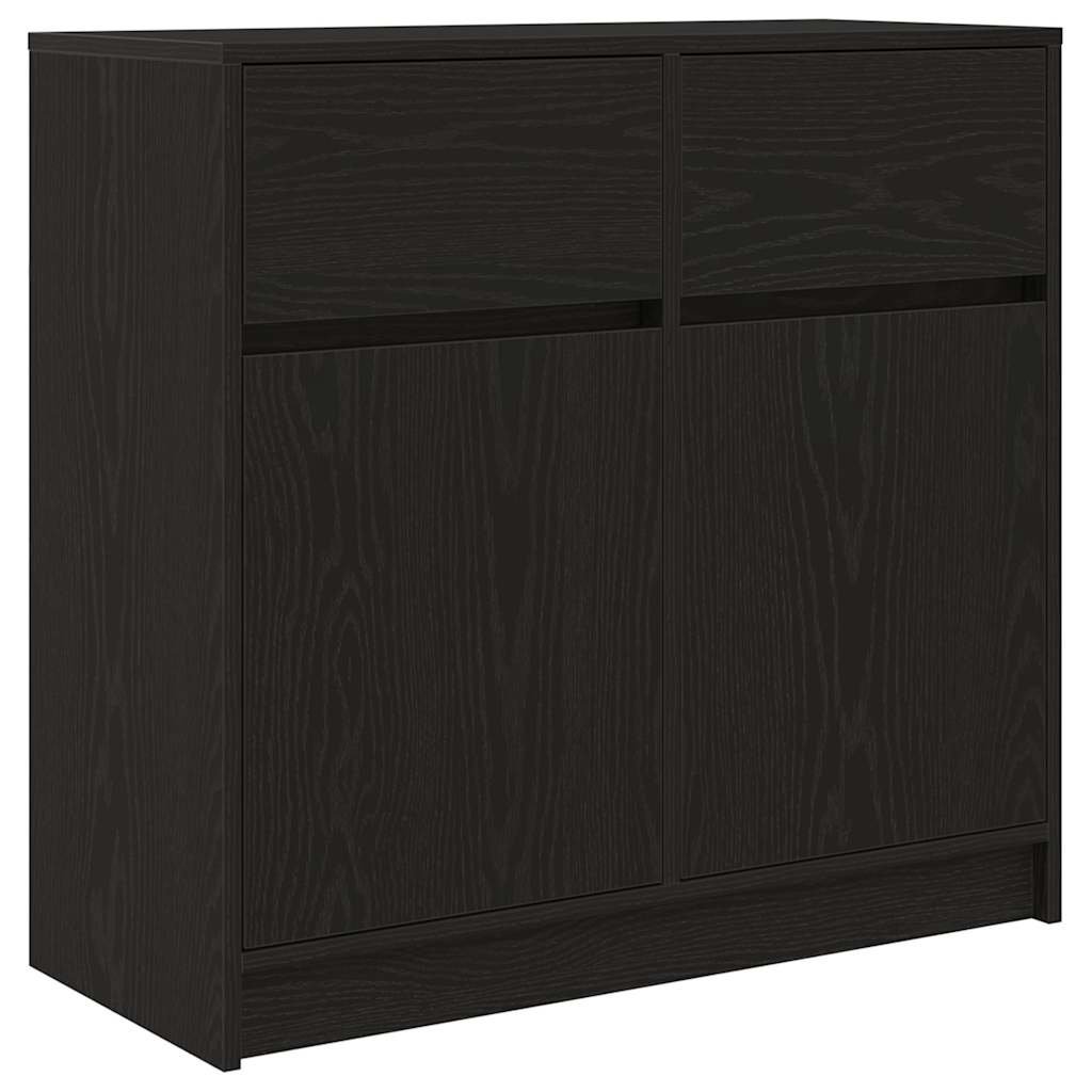 vidaXL Sideboard mit Schublade Schwarz Eichen-Optik 80x34x76 cm