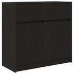 vidaXL Sideboard mit Schublade Schwarz Eichen-Optik 80x34x76 cm