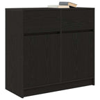 vidaXL Sideboard mit Schublade Schwarz Eichen-Optik 80x34x76 cm