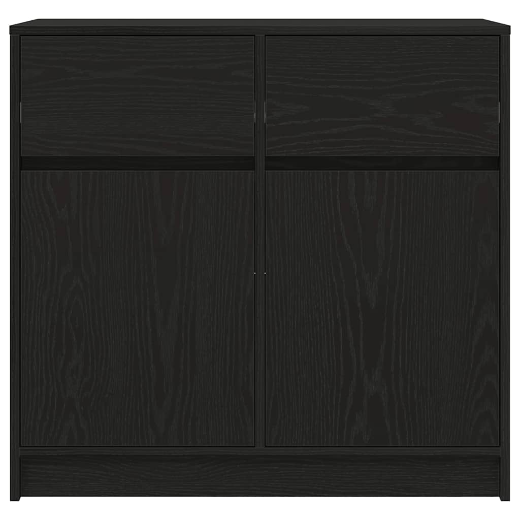 vidaXL Sideboard mit Schublade Schwarz Eichen-Optik 80x34x76 cm