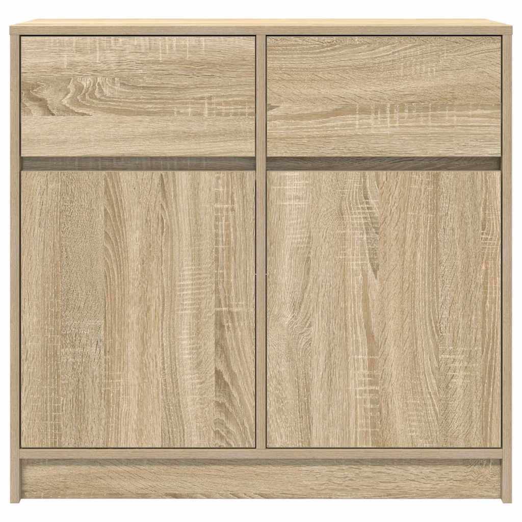 vidaXL Sideboard mit Schublade Sonoma-Eiche 80x34x76 cm Holzwerkstoff