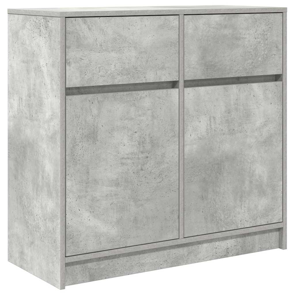 vidaXL Sideboard mit Schublade Betongrau 80x34x76 cm Holzwerkstoff