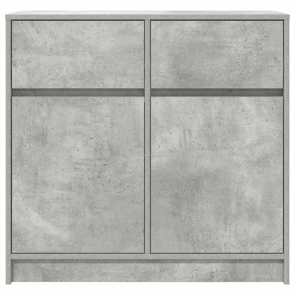 vidaXL Sideboard mit Schublade Betongrau 80x34x76 cm Holzwerkstoff