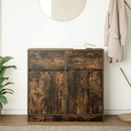 vidaXL Sideboard mit Schublade Räuchereiche 80x34x76 cm Holzwerkstoff