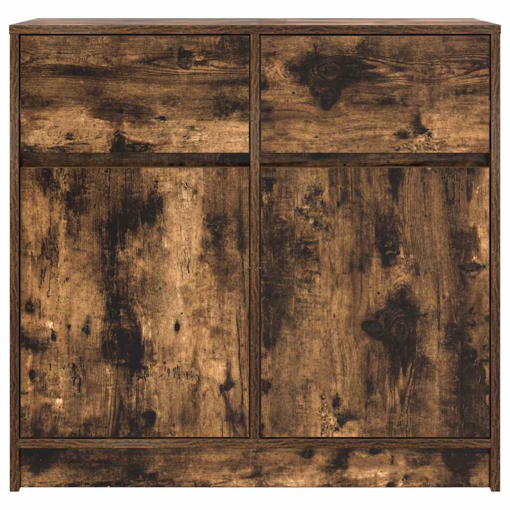vidaXL Sideboard mit Schublade Räuchereiche 80x34x76 cm Holzwerkstoff
