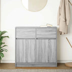 vidaXL Sideboard mit Schublade Grau Sonoma 80x34x76 cm Holzwerkstoff