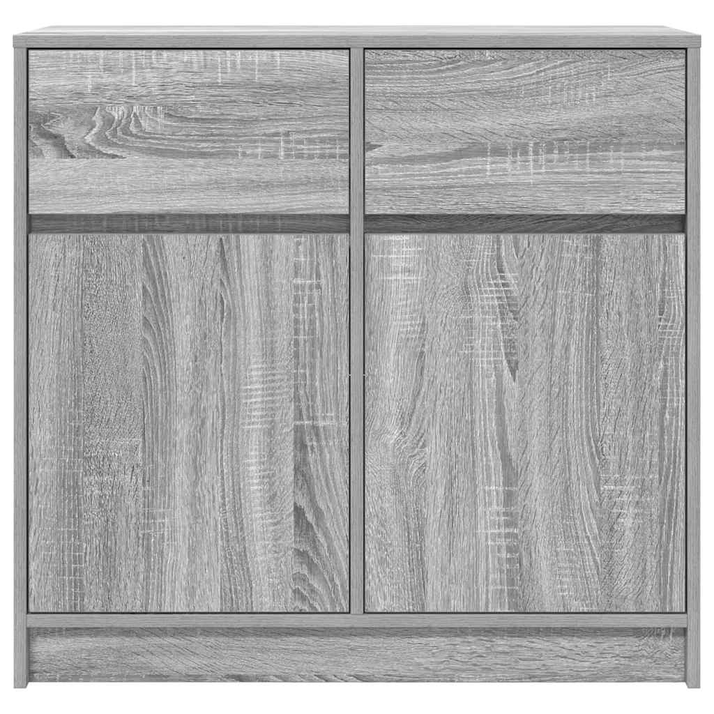 vidaXL Sideboard mit Schublade Grau Sonoma 80x34x76 cm Holzwerkstoff
