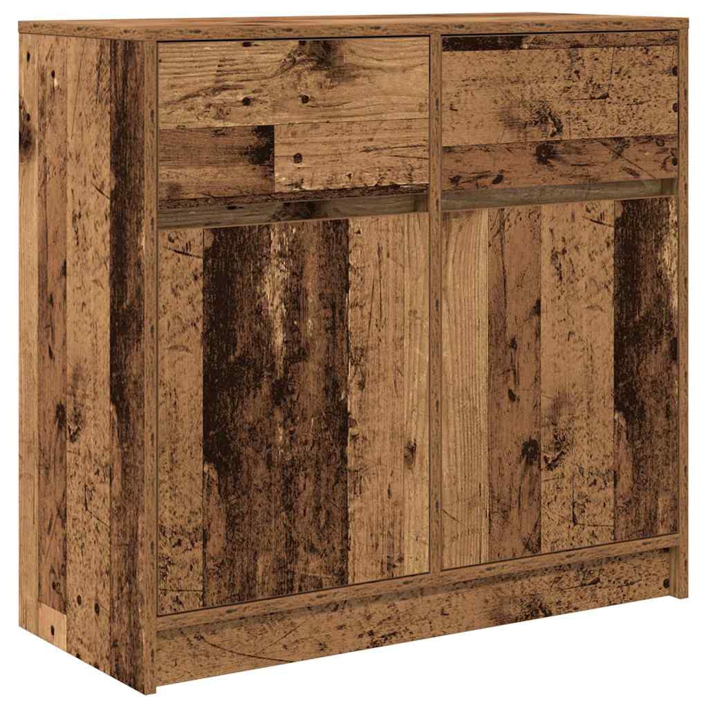 vidaXL Sideboard mit Schublade Altholz-Optik 80x34x76 cm Holzwerkstoff