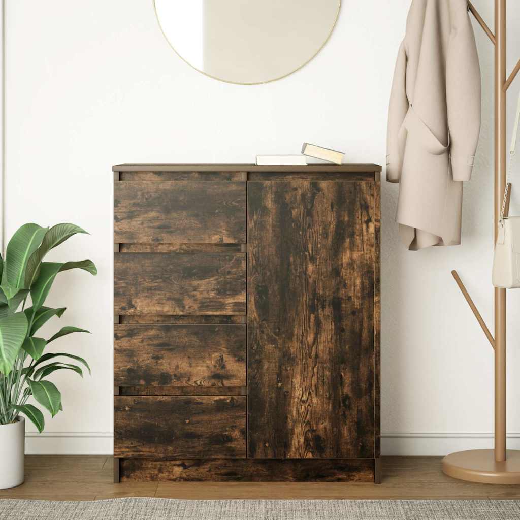 vidaXL Sideboard mit Schubladen Räuchereiche 71x35x84 cm Holzwerkstoff