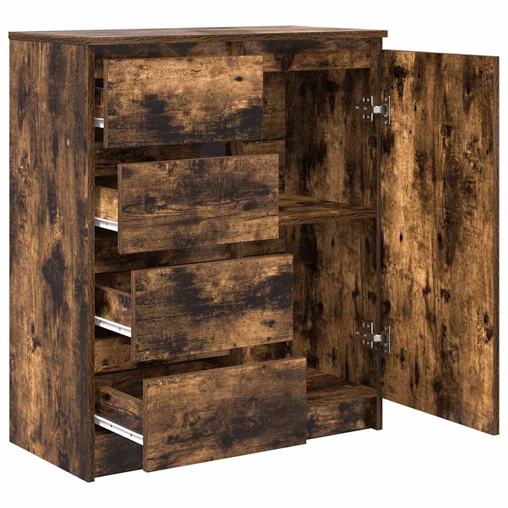 vidaXL Sideboard mit Schubladen Räuchereiche 71x35x84 cm Holzwerkstoff